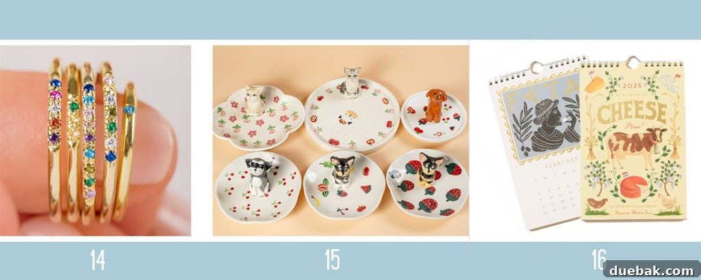 Holiday Gift Inspiration 8 Next 3 Holiday Gift Ideas for Adults: Family Birthstone Ring, Custom Pet Ring Dish, Cheese Calendar