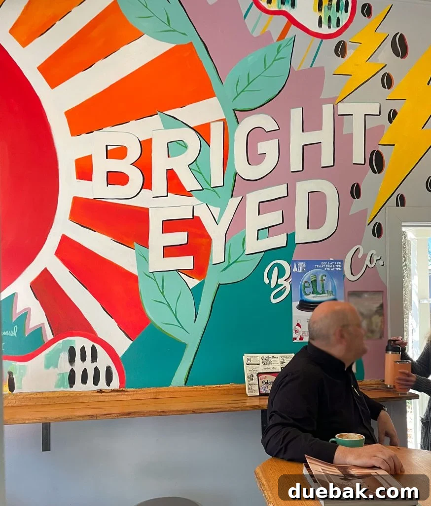 Interior Mural of Bright Eyed Coffee Shop In Ocean Springs Mississippi
