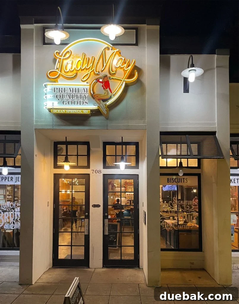 Exterior of Lady May Restaurant In Ocean Springs Mississippi
