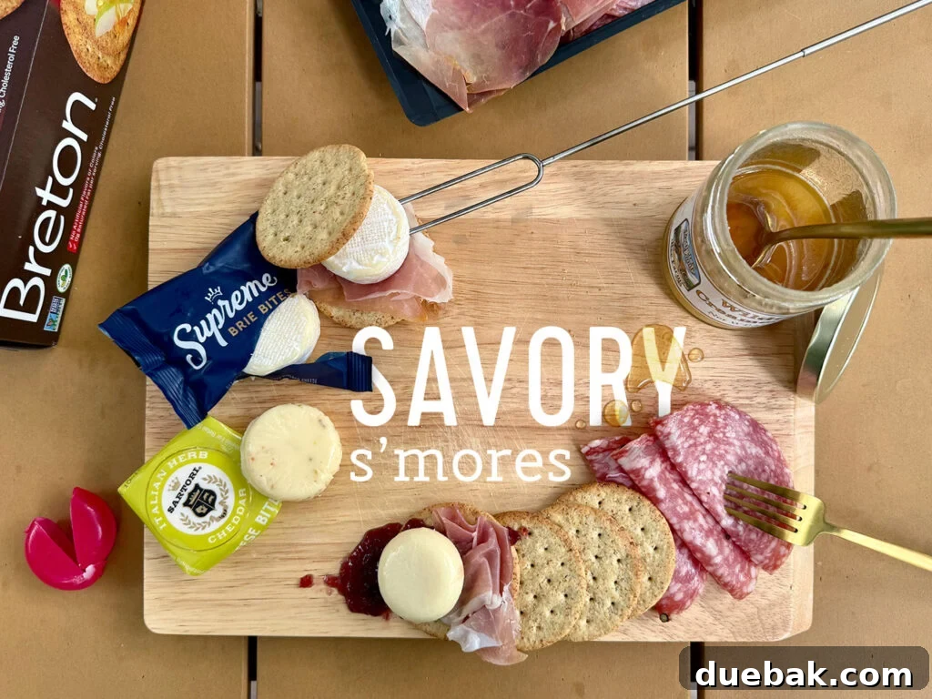Upraded Savory Smores With Cheeses Bri Crackers Proscuitto Salami and Honey