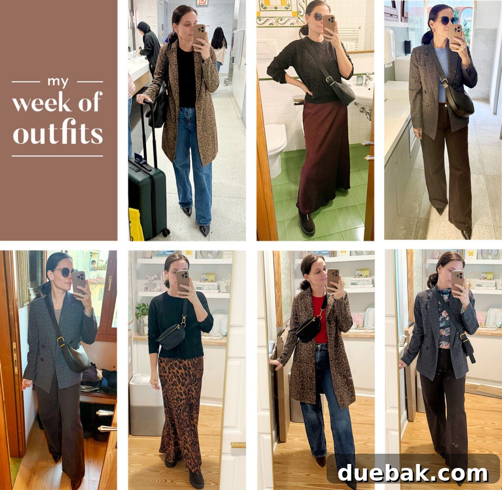 Travel Light to Italy My Ultimate Packing Secrets 11 Seven Outfits Worn On Italy Trip In Grid - Comfortable Travel Outfits