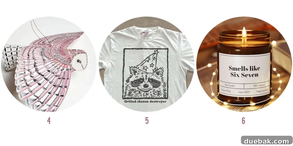 Your 2025 Holiday Gift Guide for All Ages and Budget Friendly Presents Under 15 Dollars 14 Next 3 Kids & Teens Gifts: Paper Owl Mobile, Grilled Cheese Destroyer Shirt, 'Smells Like Six Seven' Candle