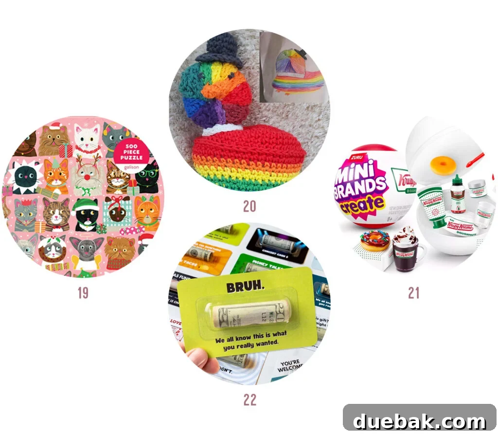 Your 2025 Holiday Gift Guide for All Ages and Budget Friendly Presents Under 15 Dollars 19 Next 4 Kids & Teens Gifts: Festive Furballs Puzzle, Custom Stuffed Animal, Mini Brand Create, Teen Cash Holder