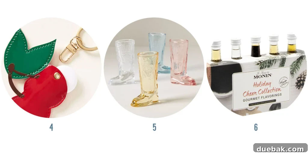Your 2025 Holiday Gift Guide for All Ages and Budget Friendly Presents Under 15 Dollars 22 Next 3 Affordable Gifts: Cherry AirTag Keychain, Cowboy Boot Bud Vases, Holiday Syrup Sampler