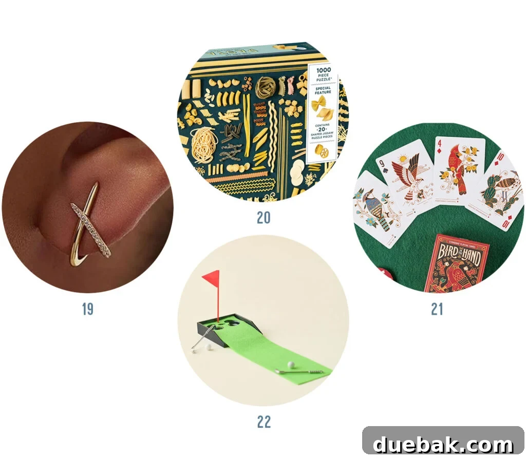 Your 2025 Holiday Gift Guide for All Ages and Budget Friendly Presents Under 15 Dollars 27 Next 4 Affordable Gifts: Criss Cross Earrings, Pasta Puzzle, Illustrated Bird Playing Cards, Teeny Town Mini Golf