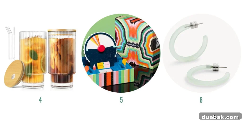 Your 2025 Holiday Gift Guide for All Ages and Budget Friendly Presents Under 15 Dollars 5 Next 3 Adult Gift Ideas: Iced Coffee Glasses, Wavelength Game, Sea Glass Hoops