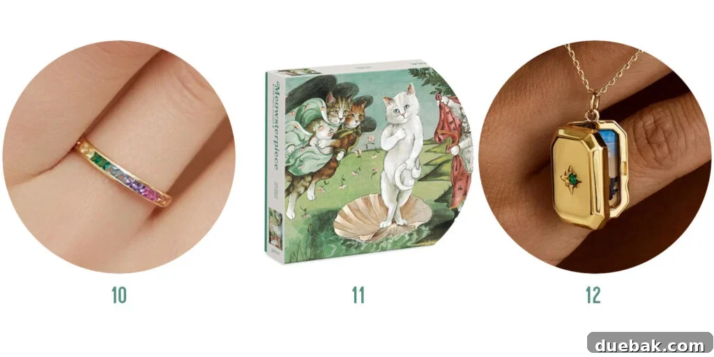 Your 2025 Holiday Gift Guide for All Ages and Budget Friendly Presents Under 15 Dollars 7 Top 3 Adult Gifts: Rainbow Ring, Meowsterpiece Puzzle, Birthstone Locket