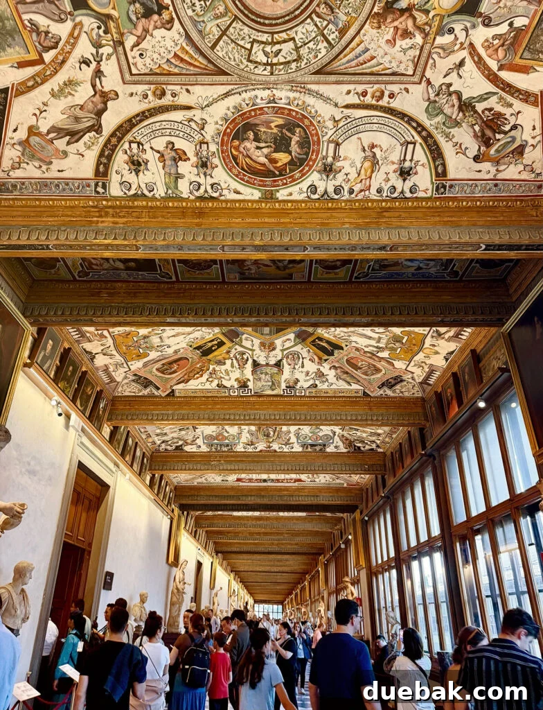 Florence Italy Ceiling Of Uffizi Gallery