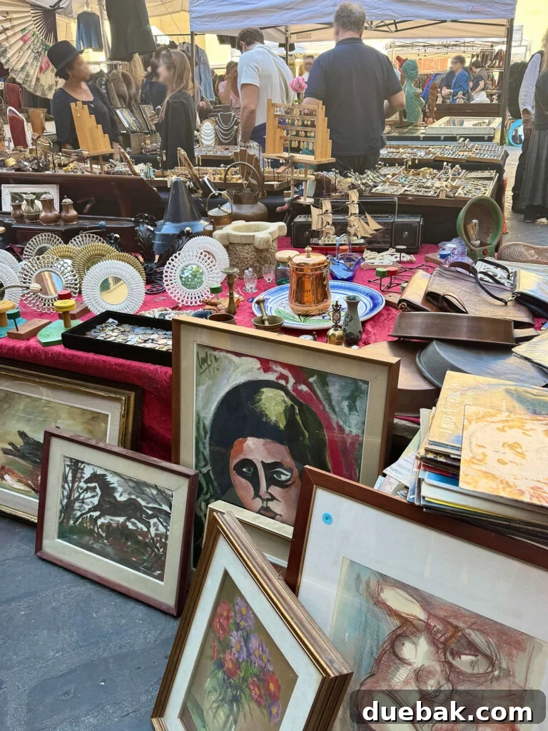 Booth at Santa Spirito Vintage Market in Florence Italy