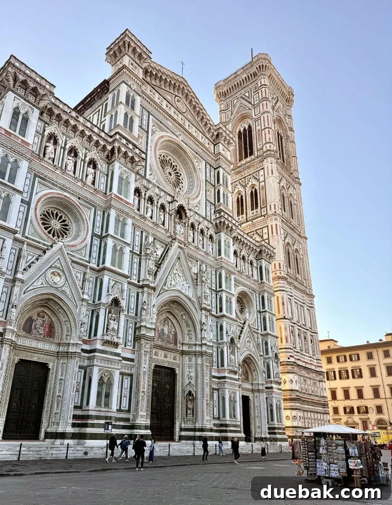 Outside of the Duomo Cathedral in Florence Italy