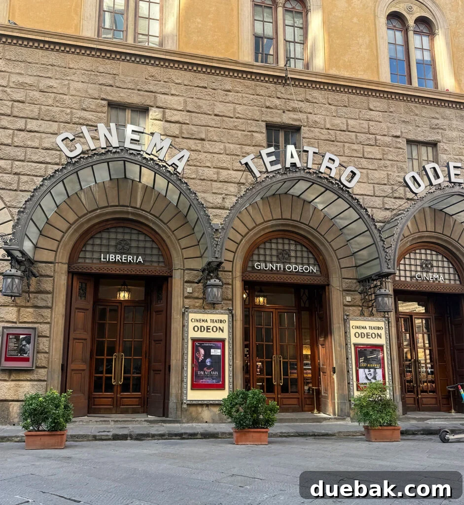 Exterior of Cinema Giunti Odeon in Florence Italy