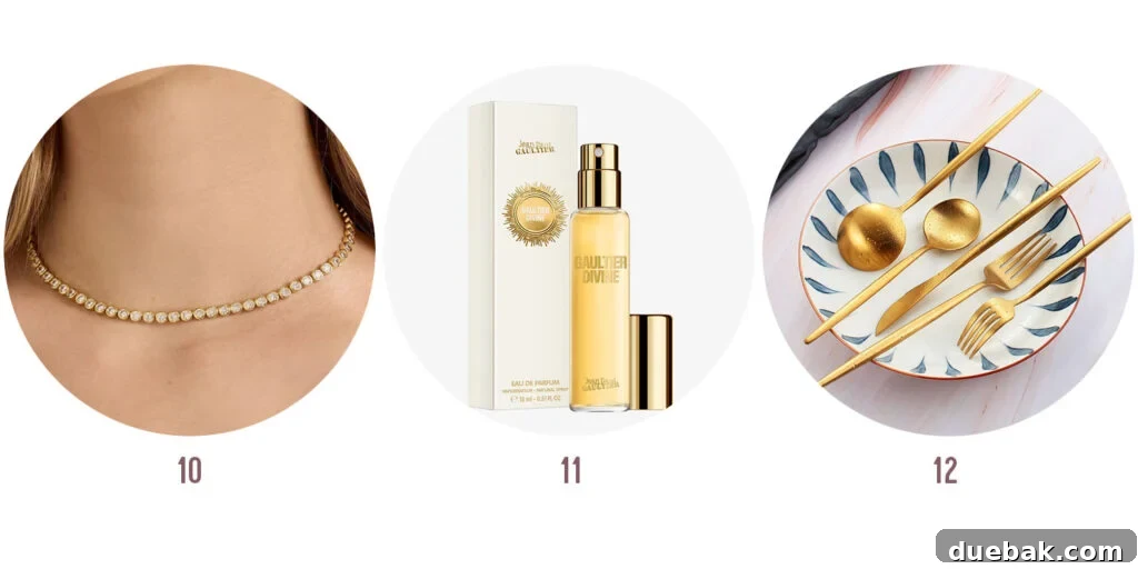 Sherrys Favorite Things of 2025 Items 10 11 12 - Tennis Necklace, Gautier Divine Fragrance, Brass Flatware.