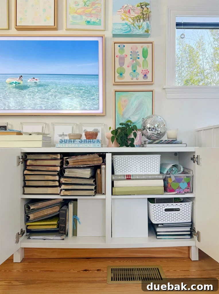Another Chapter Unfolds 2 Photo Album Storage In Ikea Besta Media Cabinet