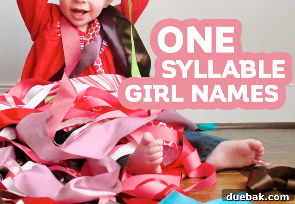 Tiny Names, Big Impact: 100 One-Syllable Girl Names 2 One Syllable Girl Names Girl Playing With Ribbons