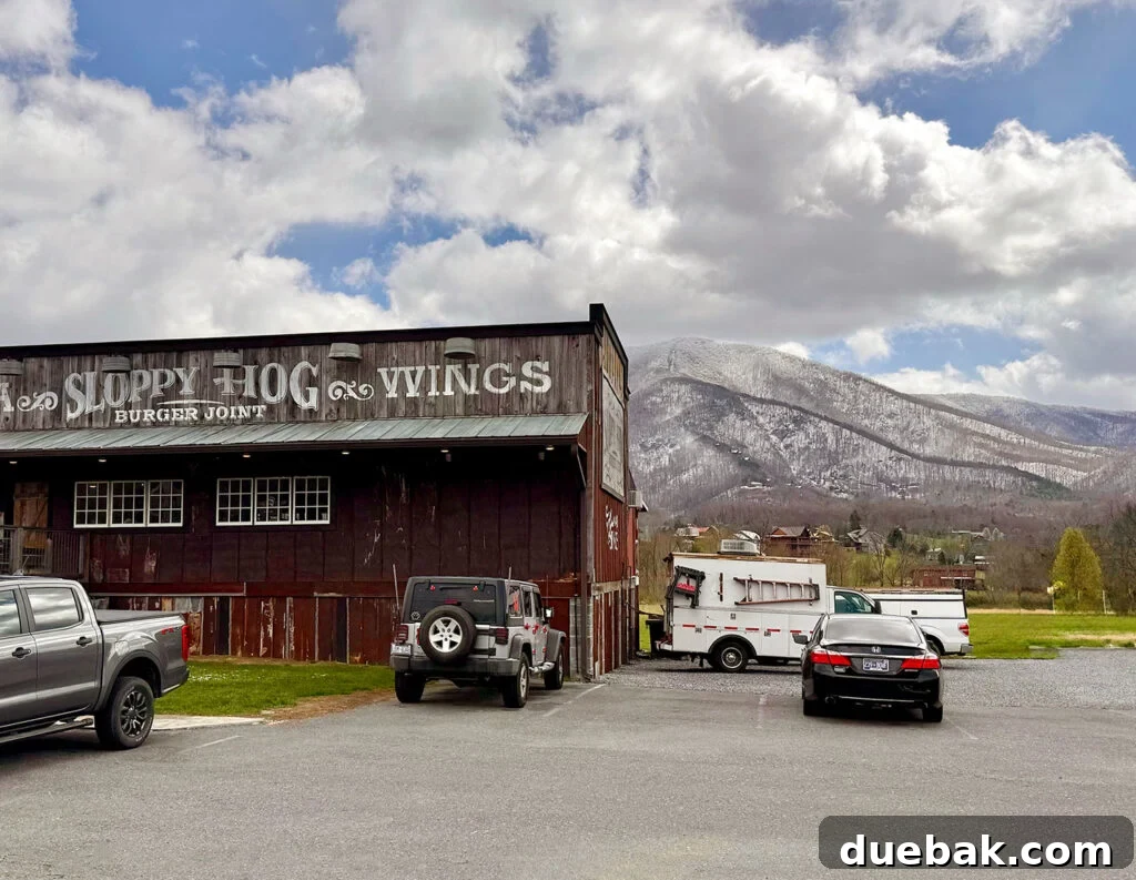 Exterior of Sloppy Hog Burger Joint near Townsend TN Great Smokies
