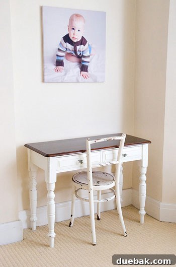 Heirloom Reimagined Antique White Desk Refresh 3 shabby-chic-painted-furniture