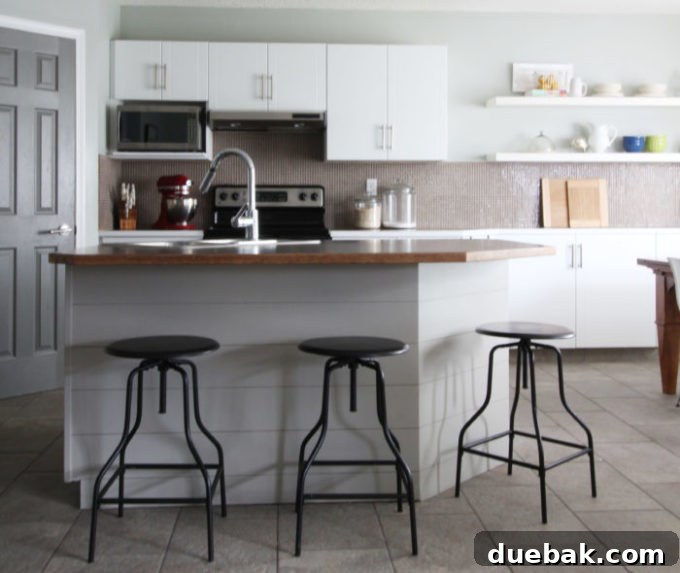 Shiplap Island with Baseboard Detail