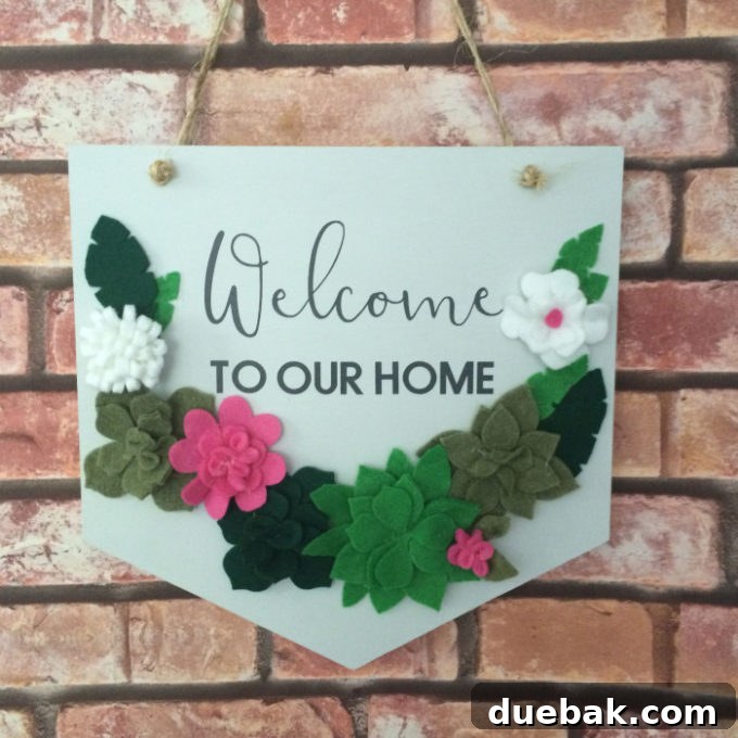 Felt Succulent Wreath created with a die cut machine