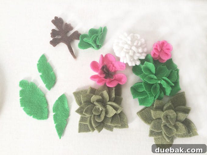Crafting with the Platinum 6 die cutter, showing felt pieces