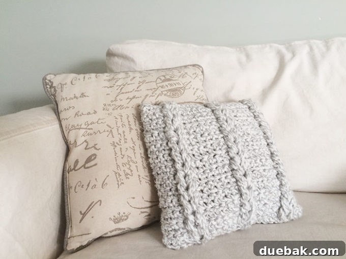 Crochet Cable Pillow W