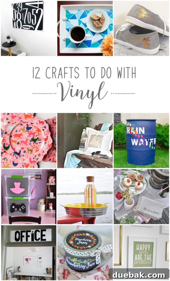 Another collection of DIY vinyl project ideas, including home decor and personalized items