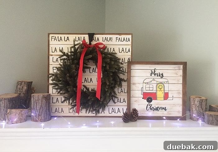 Rustic wooden pallet signs for Christmas and holiday home decor