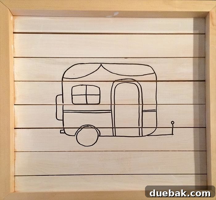 Creating a template for a DIY camper Christmas sign