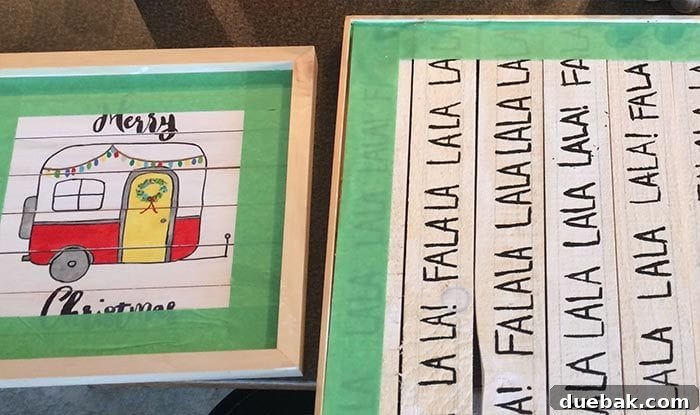 Transferring a camper design to a wooden pallet sign