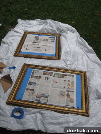 Transforming Walls: Painting and Hanging Mirror Windows 5 Spray painting the mirror frame white