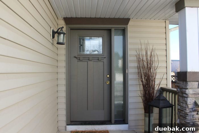 Elevate Your Entryway: Mastering Front Door Installation 3 New, elegant Belleville Craftsman style front door with sidelights.