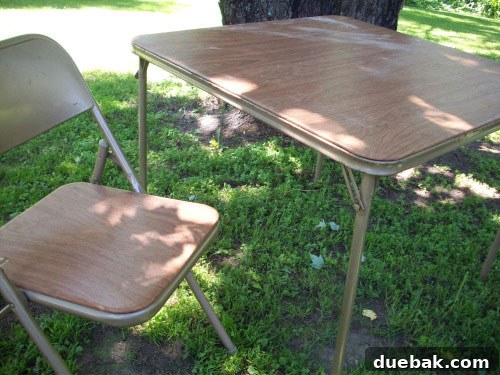 Transformed card table and chairs
