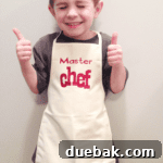 Kids chef apron with custom design
