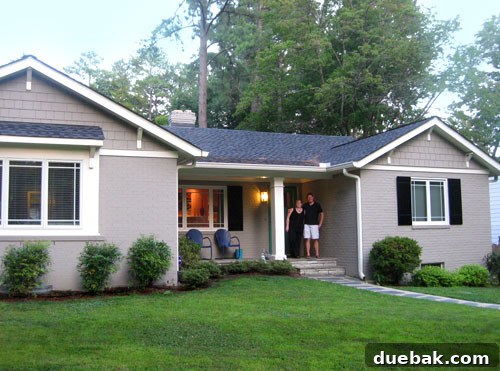Exterior view of Cindy and Robert's gorgeous mid-century rancher home in Richmond, blending classic design with modern sustainability
