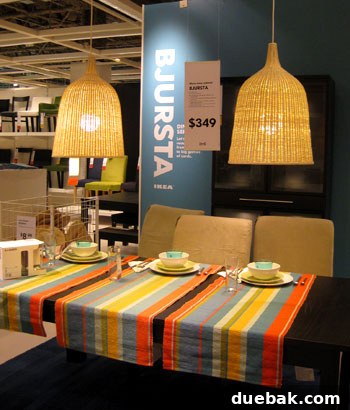 My Ikea Habit: Always Browsing, Rarely Buying 5 IKEA room concept with hanging basket pendant lamps and slate blue wall