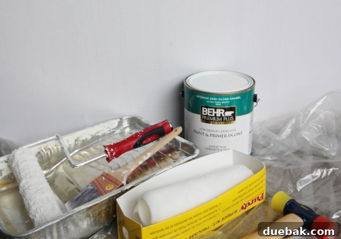 Basement Playroom Transformation with Shiplap and Behr Paint 5 Paint cans for BEHR Premium Plus Interior