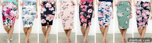 Elevate Your Wardrobe The Versatile Pencil Skirt 2 Woman confidently posing in a vibrant floral pencil skirt with a solid top, showcasing casual styling
