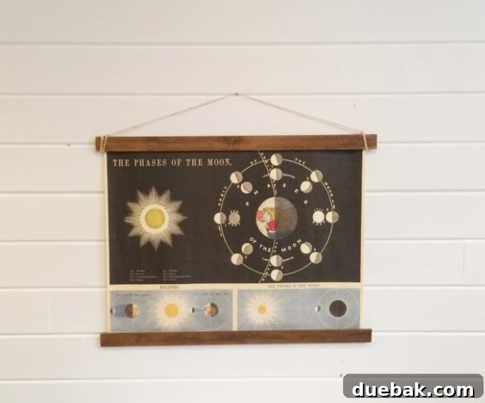 DIY Wood Poster Frame, DIY POSTER HANGER, Wooden Poster Frame, Vintage Poster Frame for Kids Playroom
