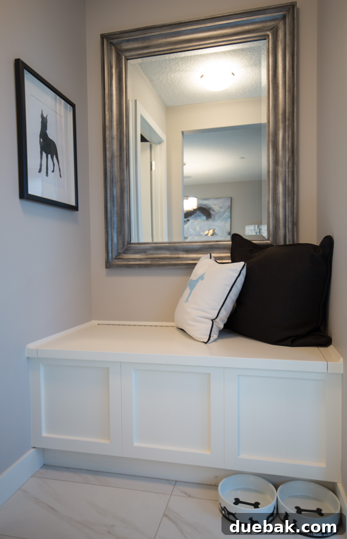 Modern bathroom with sophisticated finishes and decor