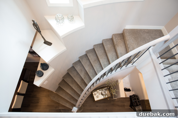 Curved Stairwell, an architectural highlight of the home