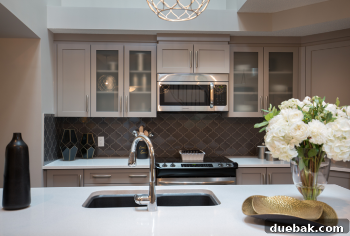 Open concept kitchen space in Carlisle II show home