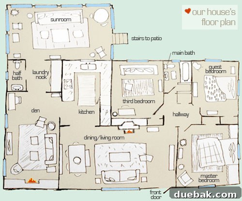 Our Ranch Home Blueprint 2 Interior Floor Plan of a Transformed Brick Ranch Home
