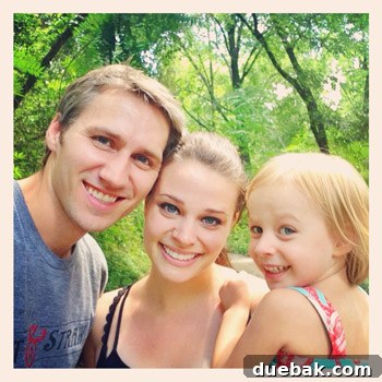 Happy family smiling during a walk on their sixth wedding anniversary, captured with an iPhone.