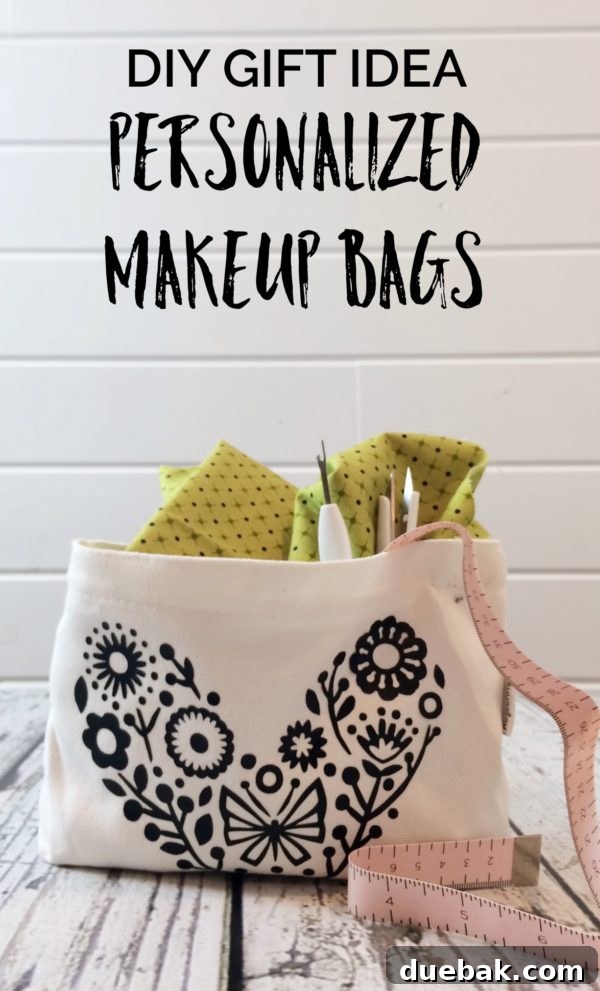 Pinterest Pin for Personalized Makeup Bags Tutorial