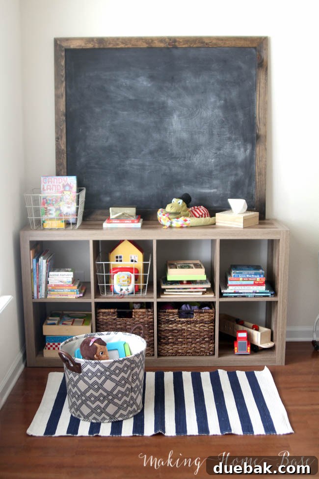 Whimsical Playroom Designs for Endless Fun 5 A playroom setup featuring a dedicated desk area for creative activities with open shelving above, providing easy access to books and art supplies, as seen in Raeann's design.