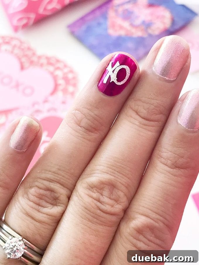 Valentine Nail Art Decals made with Cricut