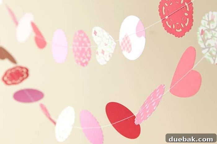 Doily Sewn Garland for Valentine's Day decor