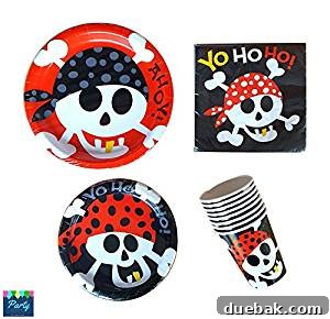 Pirate Plates, Napkins, Cups