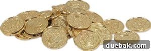Plastic treasure coins for pirate party