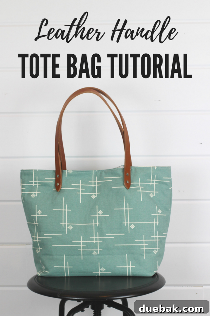 My Chic Handmade Tote 5 Elegant Leather Handle DIY Tote Bag for summer carry