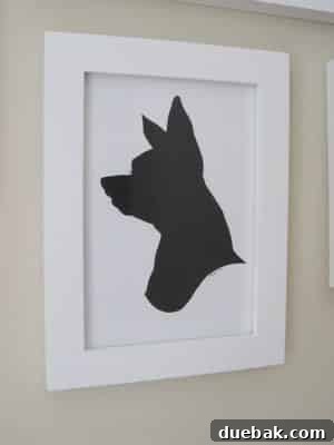 Portrait or silhouette of a dog named Burger